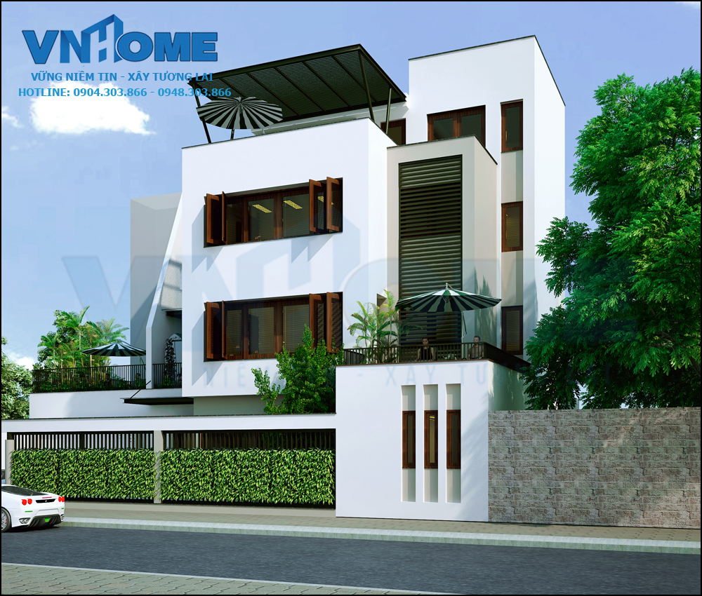 Thiết kế biệt thự hiện đại cá tính, tinh tế -VNH BTHD 0033