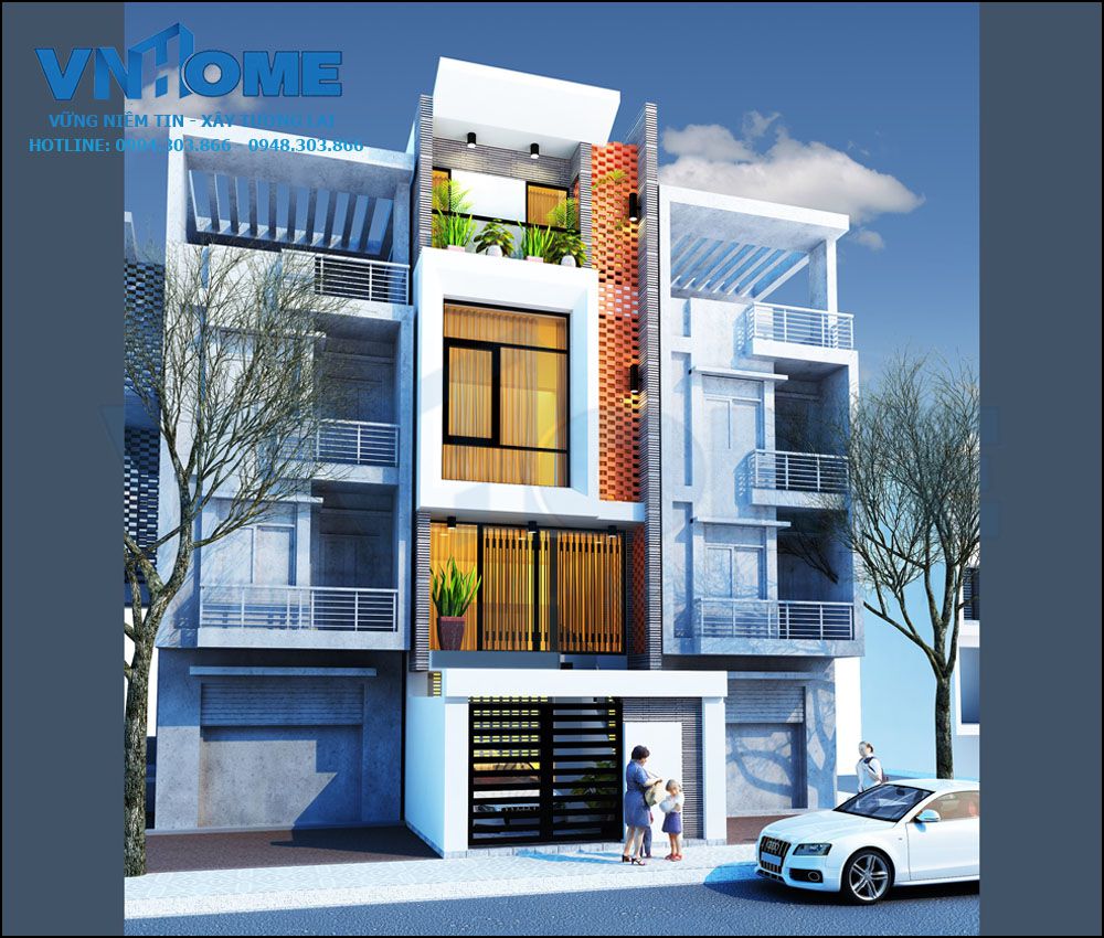 Thiết kế nhà lô hiện đại - VNH NLHD 0001