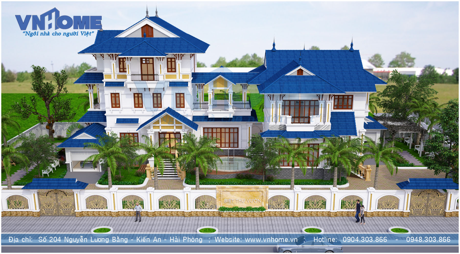 Thiết kế biệt thự vườn 3 tầng tại Quảng Ninh-VNH BTHD 0040