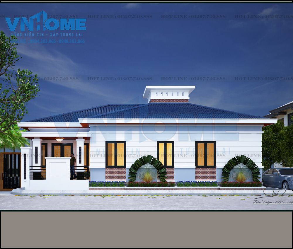 Biệt thự hiện đại 1 tầng mặt tiền 10m
