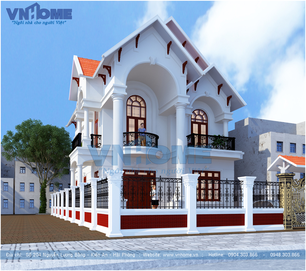 Mẫu thiết kế biệt thự tân cổ điển đẹp tại Kiến Thụy Hải Phòng