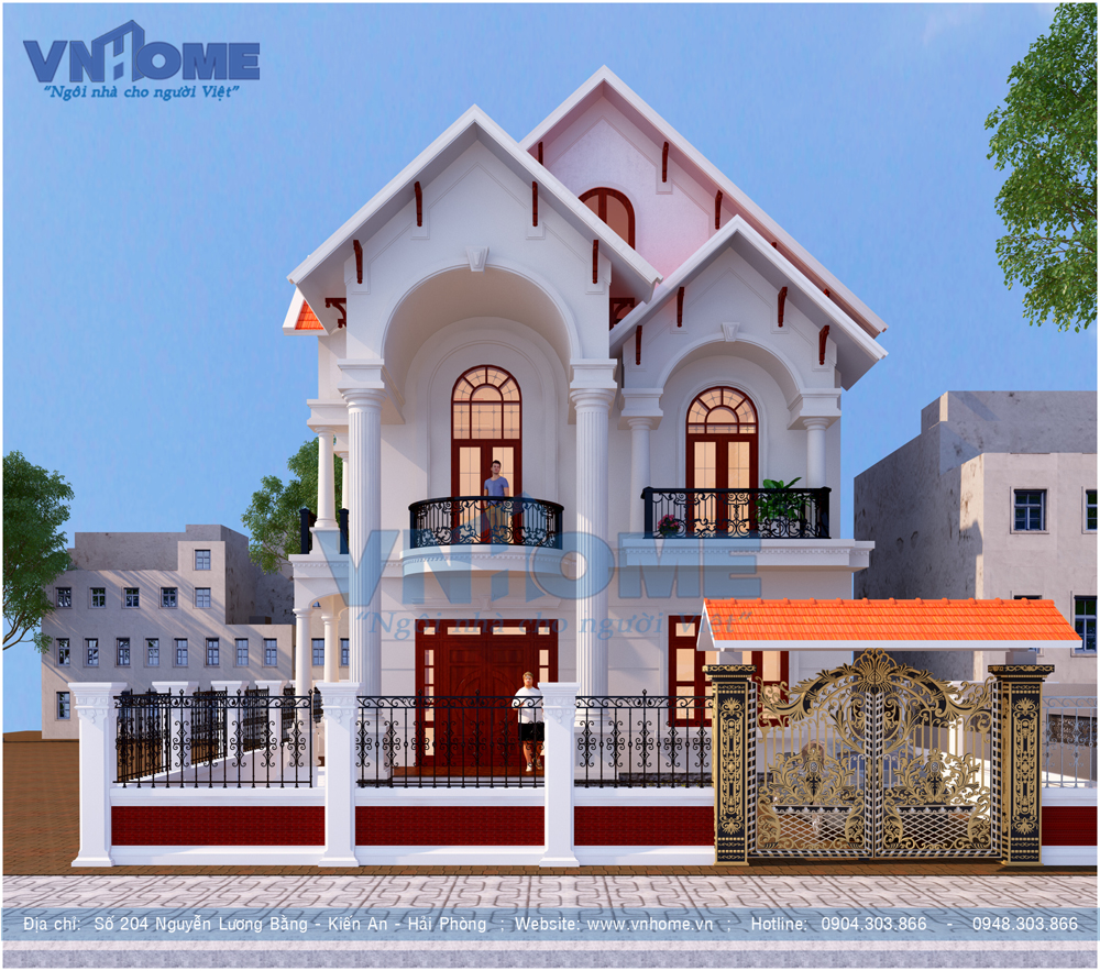 Thiết kế kiến trúc biệt thự tân cổ điển độc đáo, sang trọng
