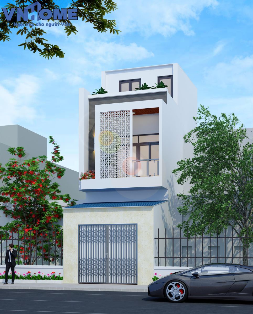 Mẫu thiết kế nhà lô hiện đại 2 tầng 1 tum diện tích 4x17m sang trọng tại Kiến An, Hải Phòng 3
