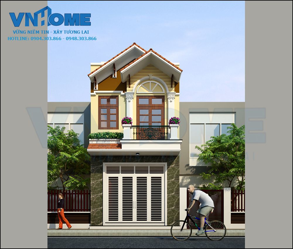 thiết kế nhà lô hiện đại 2 tầng tại Quảng Ninh