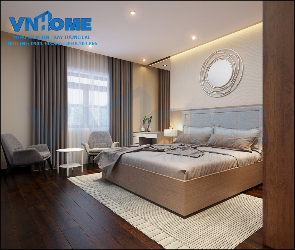 thiết kế nội thất phòng ngủ biệt thự hiện đại