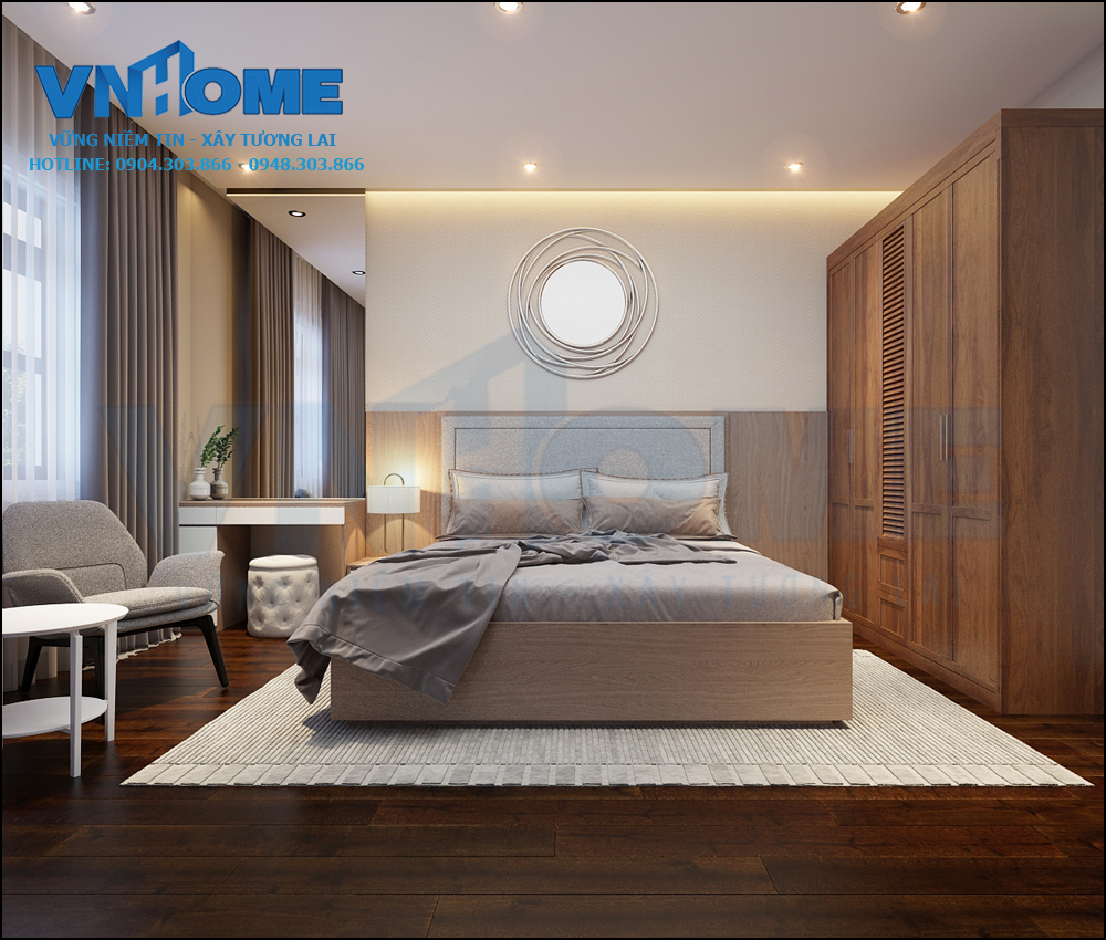 thiết kế nội thất phòng ngủ biệt thự hiện đại