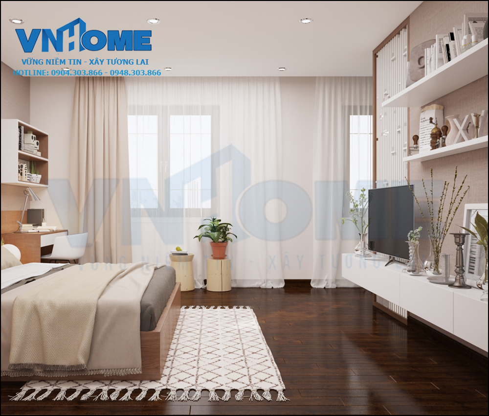 thiết kế nội thất phòng ngủ biệt thự hiện đại