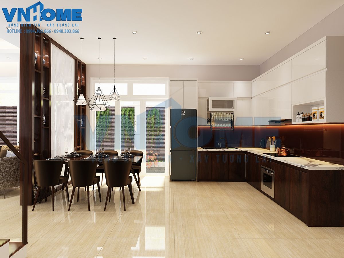 bàn ăn của phòng bếp của căn biệt thự