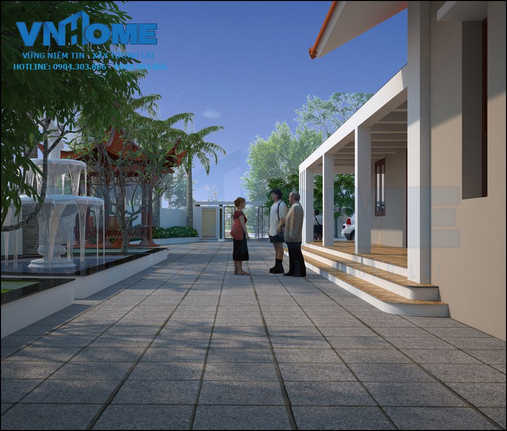 thiết kế biệt thự hiện đại 1 tầng 