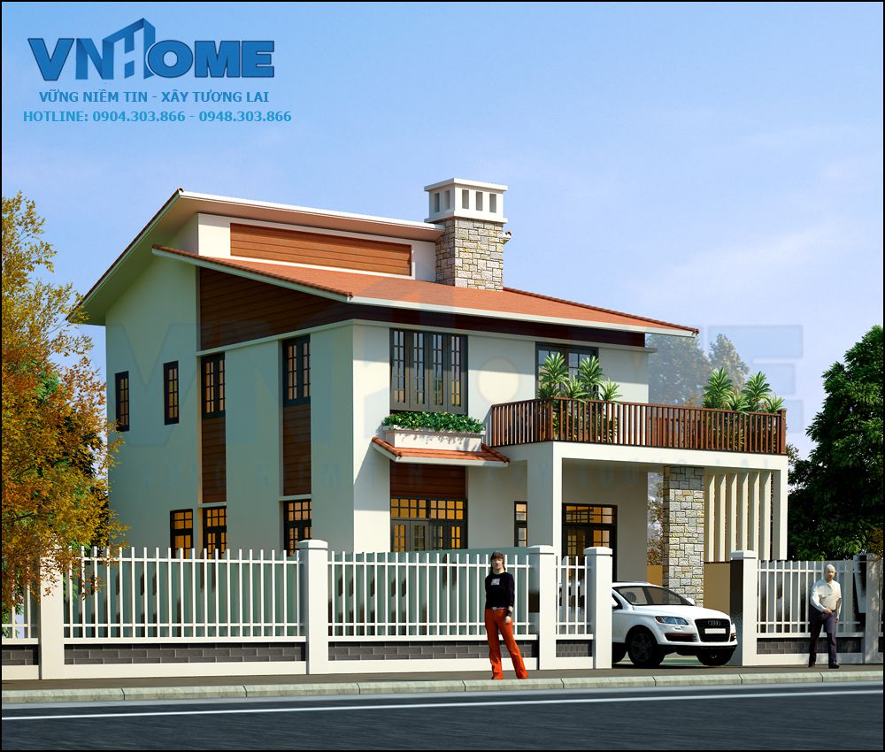thiết kế biệt thự hiện đại 2 tầng tại Hải Phòng