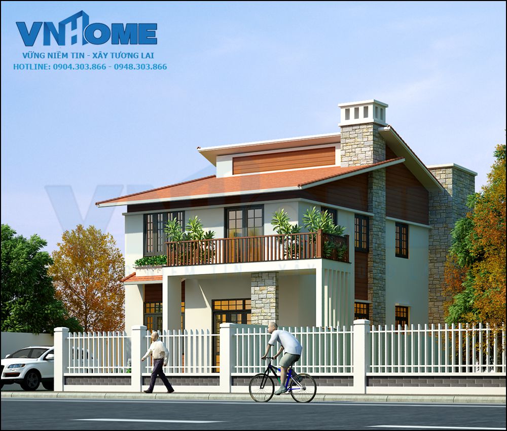 thiết kế biệt thự hiện đại 2 tầng tại Hải Phòng