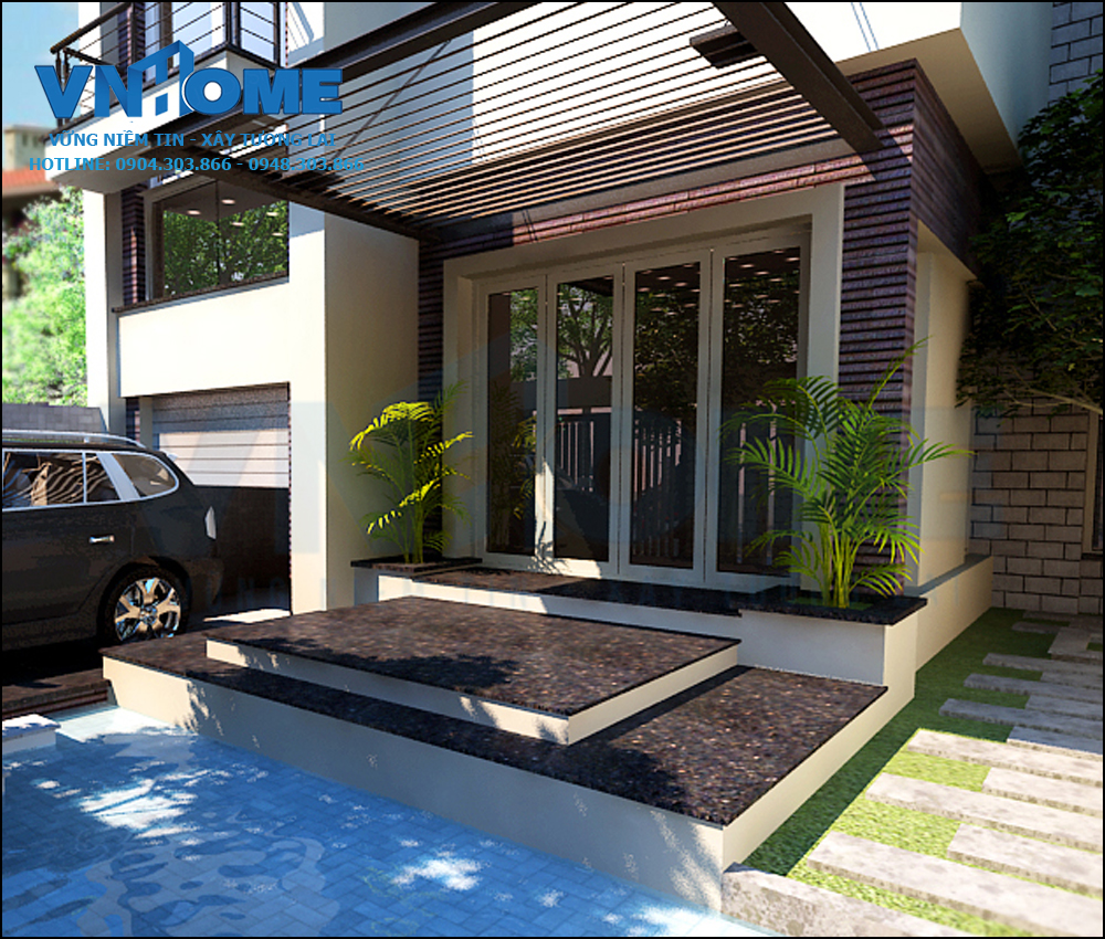 thiết kế biệt thự hiện đại 3 tầng tại hải phòng