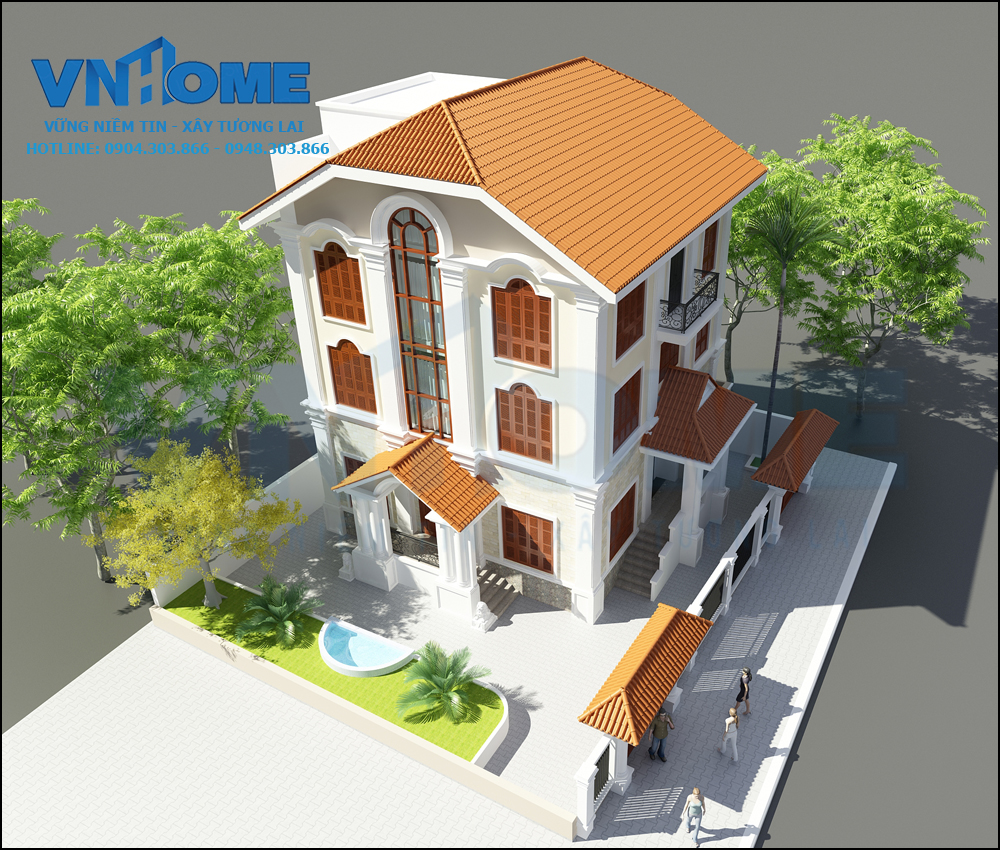 Thiết kế biệt thự tân cổ điển 3 tầng