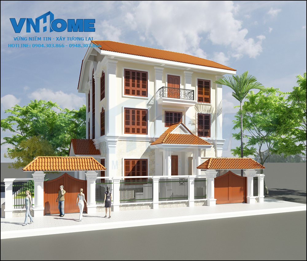 Thiết kế biệt thự tân cổ điển 3 tầng