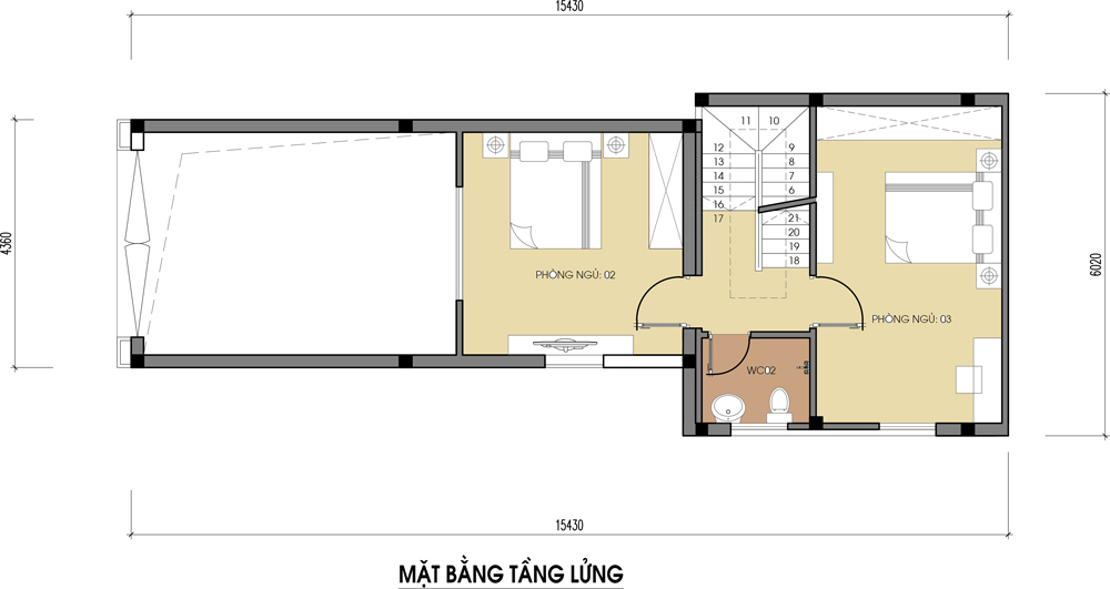 mặt bằng tầng lửng