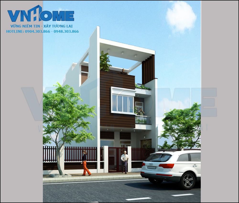 thiết kế nhà lô hiện đại 3 tầng tại Hải Phòng