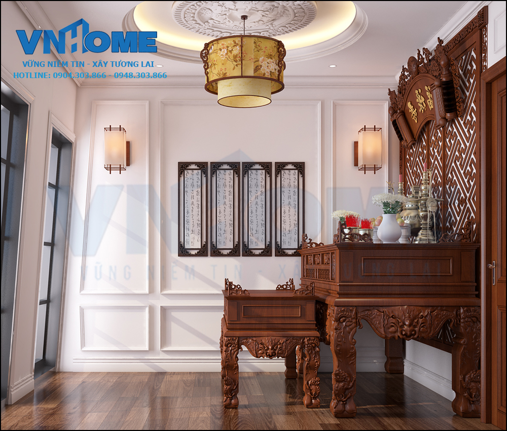 thiết kế nội thất phòng thờ