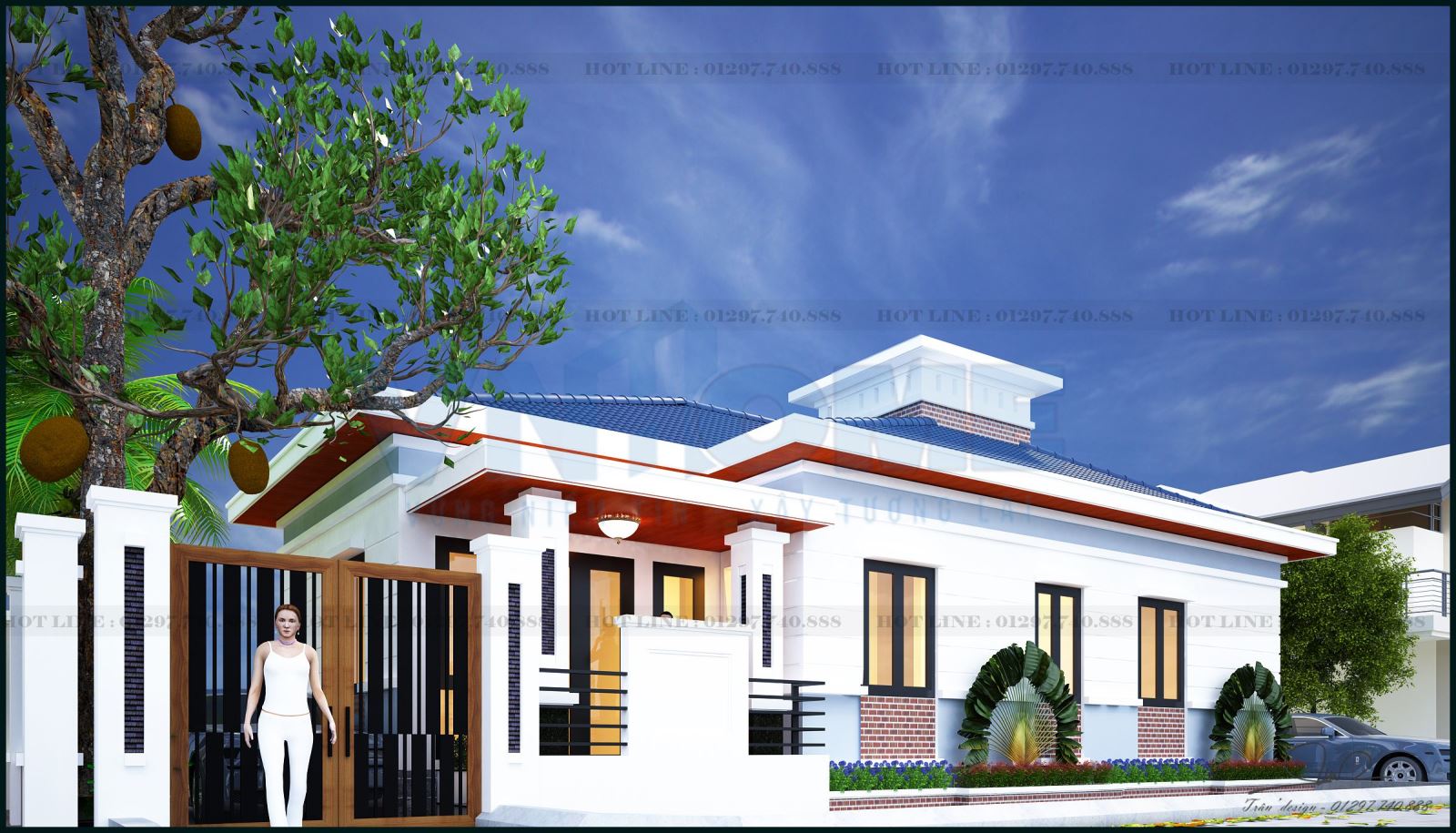 Biệt thự hiện đại 3 tầng mặt tiền 10m